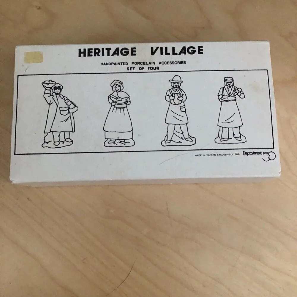 Dept 56 Heritage Village Handpainted Accessories - Set of 4 Shopkeepers NEW